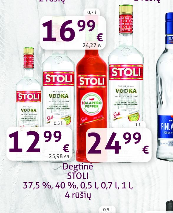 Degtinė STOLI, 0.5 l