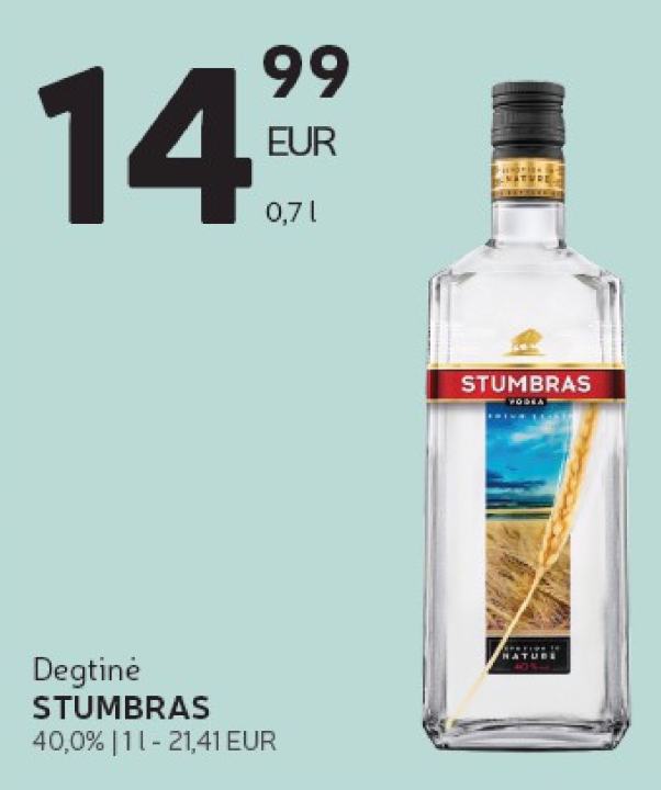 Degtinė STUMBRAS, 0.7 l