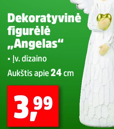Dekoratyvinė figūrėlė „Angelas“, 24 cm