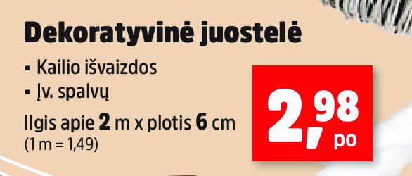 Dekoratyvinė juostelė, 2 m