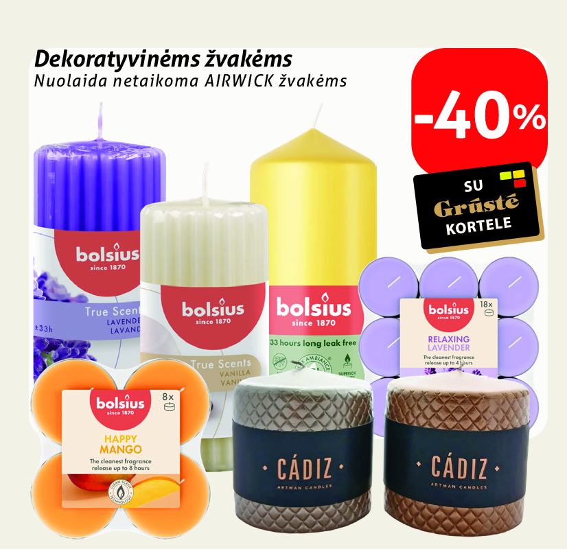Dekoratyvinėms žvakėms