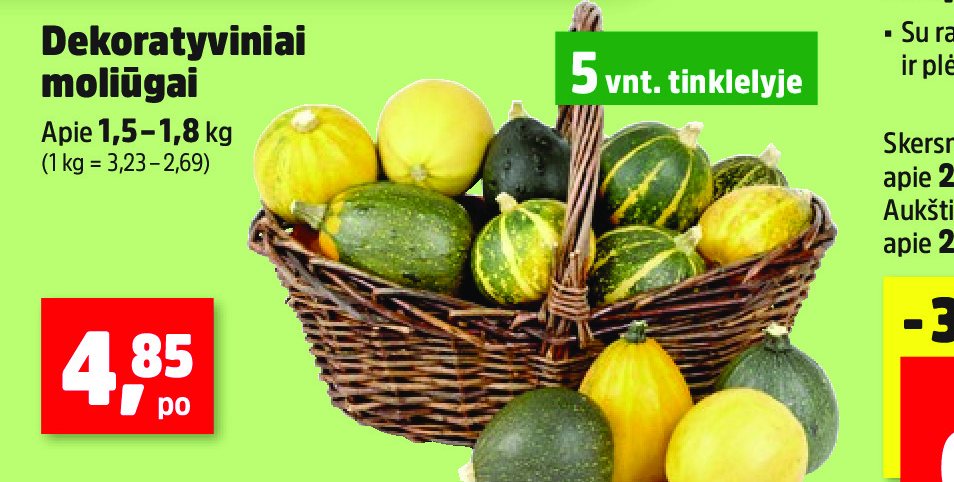 Dekoratyviniai moliūgai, 1.8 kg