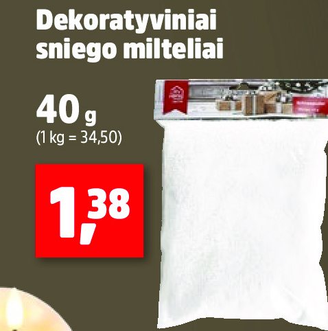 Dekoratyviniai sniego milteliai, 40 g