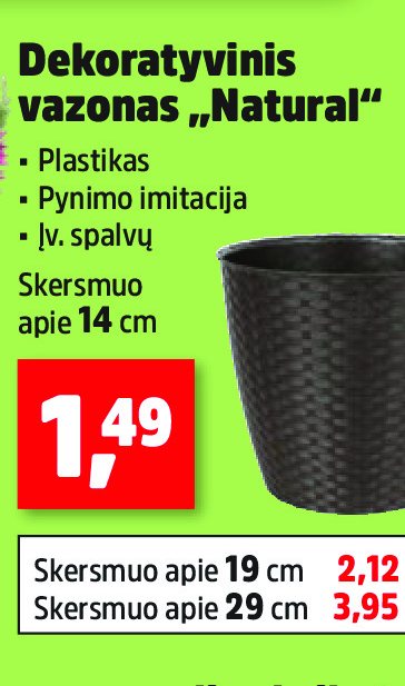 Dekoratyvinis vazonas „Natural“, 14 cm