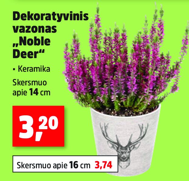 Dekoratyvinis vazonas „Noble Deer“, 14 cm