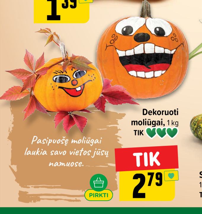 Dekoruoti moliūgai, 1 kg