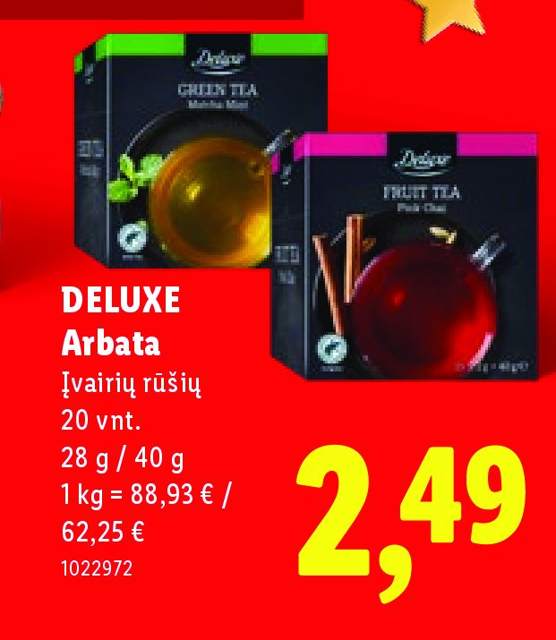 DELUXE Arbata, 20 vnt