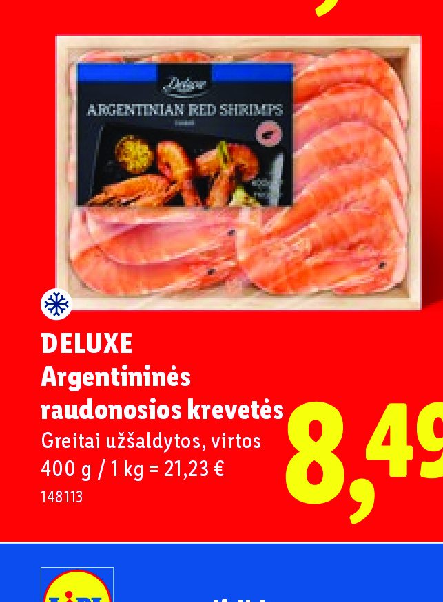 DELUXE Argentininės raudonosios krevetės, 400 g