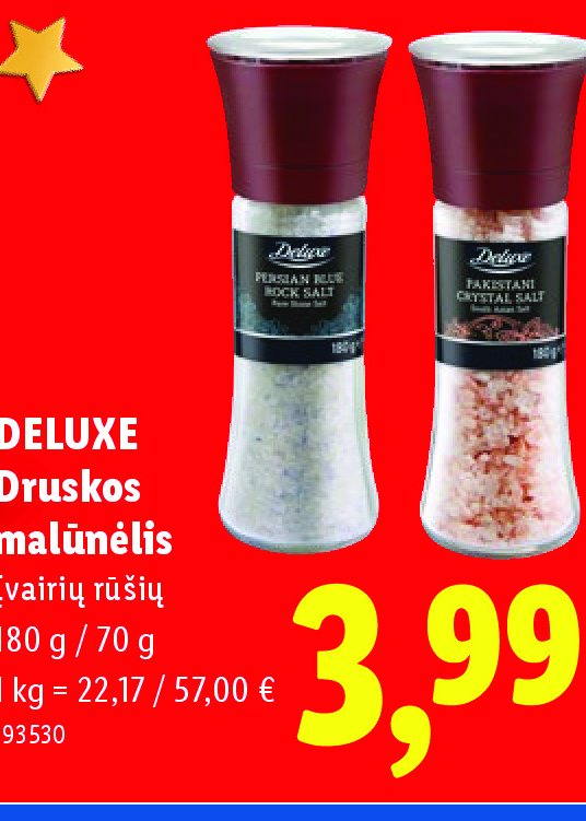 DELUXE Druskos malūnėlis, 180 g