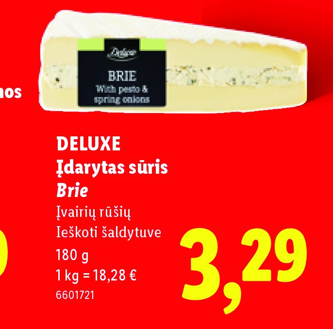 DELUXE Įdarytas sūris Brie, 180 g