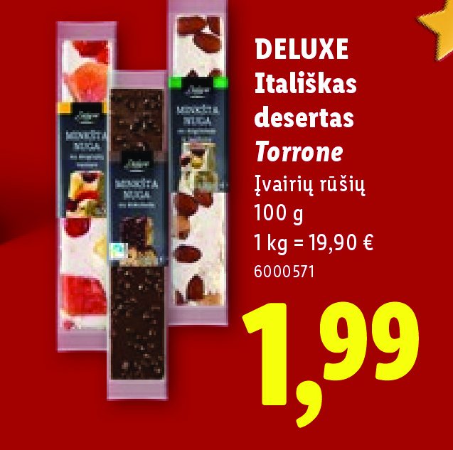 DELUXE Itališkas desertas Torrone, 100 g