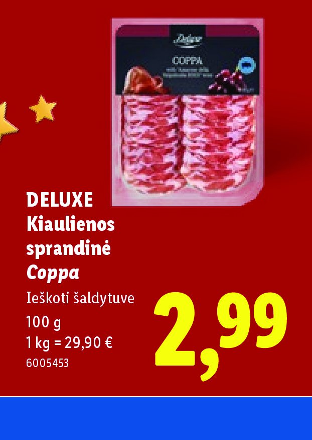 DELUXE Kiaulienos sprandinė Coppa, 100 g
