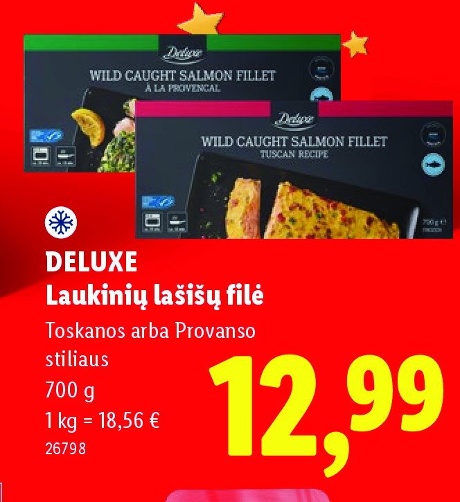DELUXE Laukinių lašišų filė, 700 g
