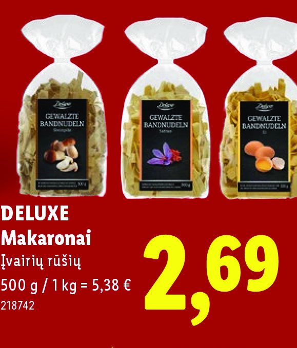 DELUXE Makaronai, 500 g