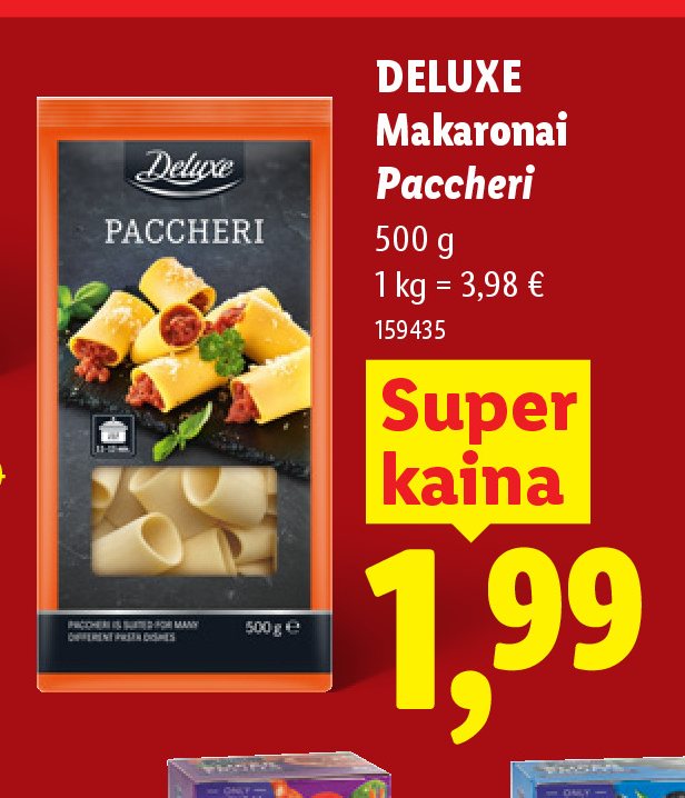 DELUXE Makaronai Paccheri, 500 g