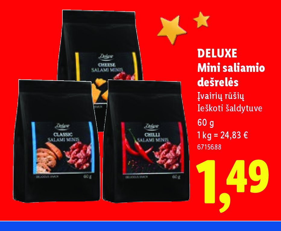 DELUXE Mini saliamio dešrelės, 60 g