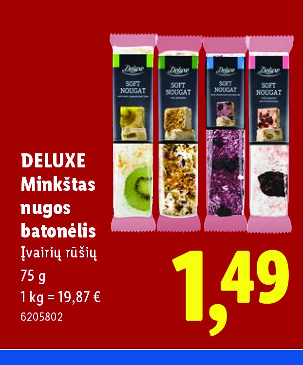 DELUXE Minkštas nugos batonėlis, 75 g