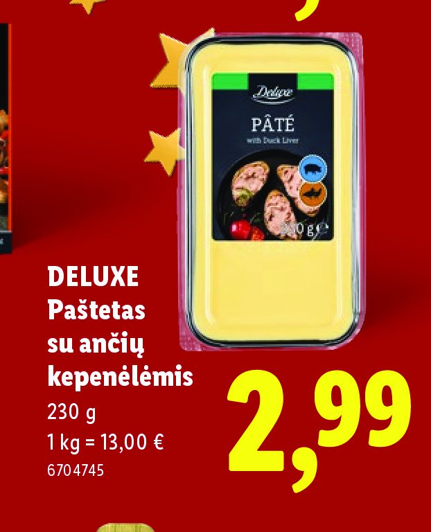 DELUXE Paštetas su ančių kepenėlėmis, 230 g