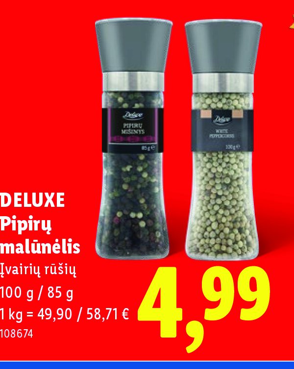 DELUXE Pipirų malūnėlis, 100 g