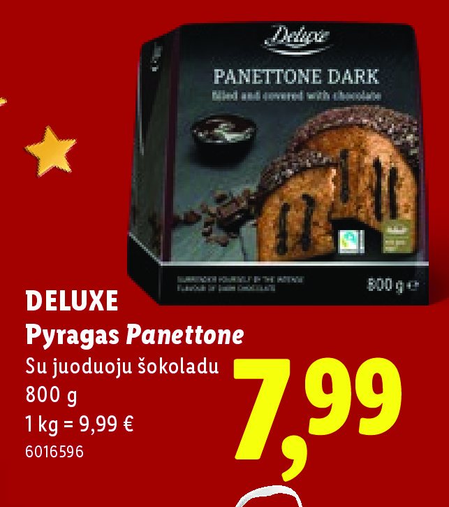 DELUXE Pyragas Panettone, 800 g