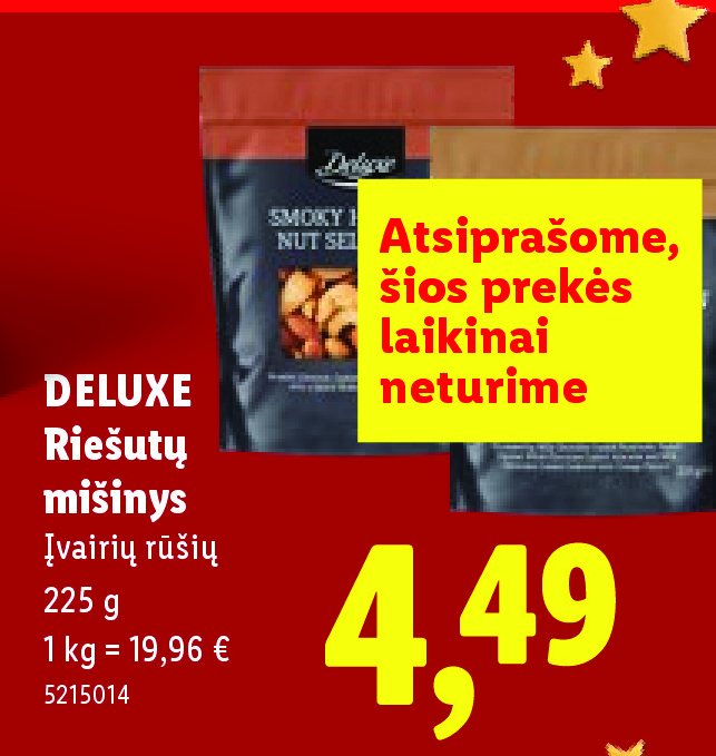 DELUXE Riešutų mišinys, 225 g