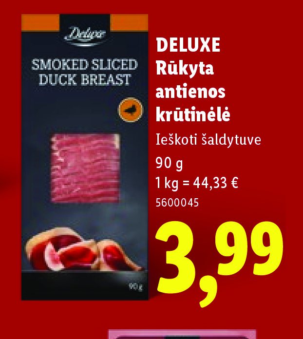 DELUXE Rūkyta antienos krūtinėlė, 90 g