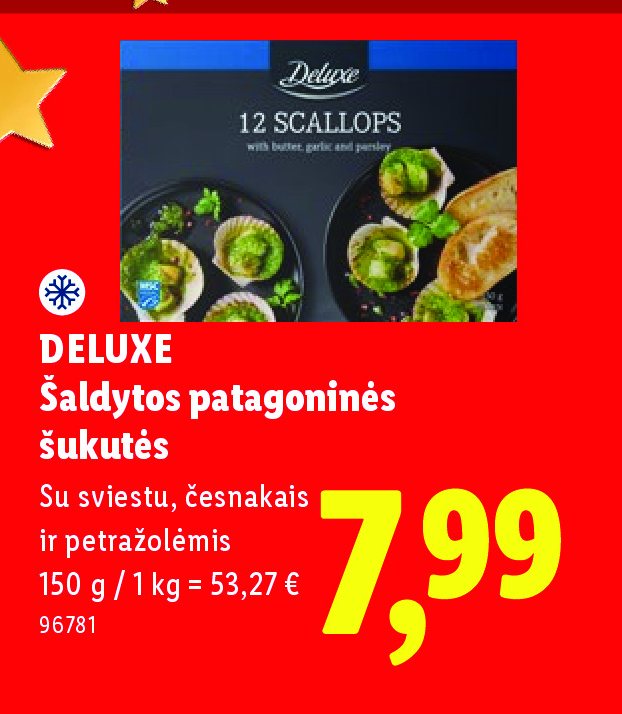 DELUXE Šaldytos patagoninės šukutės, 150 g
