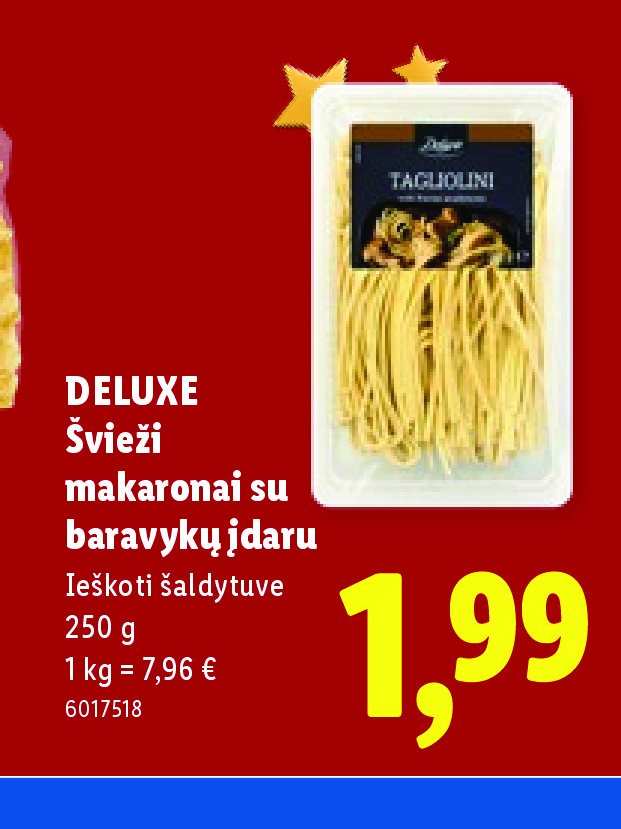 DELUXE Švieži makaronai su baravykų įdaru, 250 g