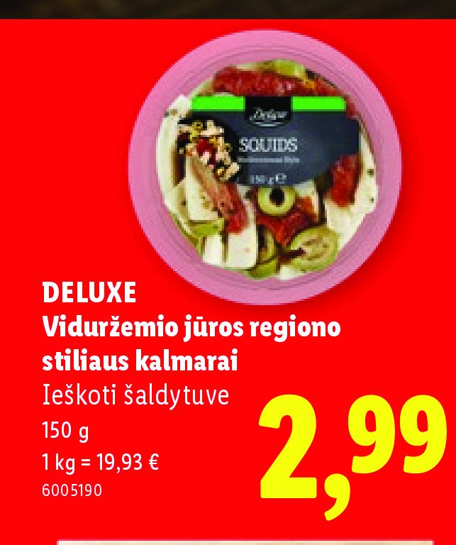 DELUXE Viduržemio jūros regiono stiliaus kalmarai, 150 g