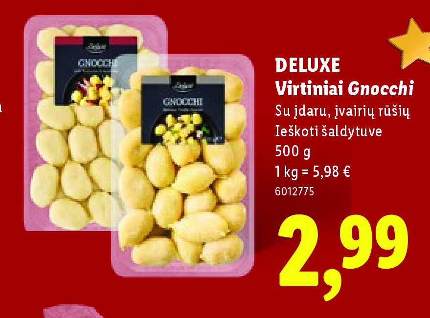 DELUXE Virtiniai Gnocchi, 500 g