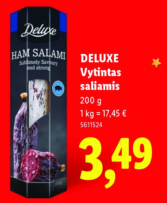 DELUXE Vytintas saliamis, 200 g