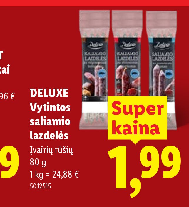 DELUXE Vytintos saliamio lazdelės, 80 g