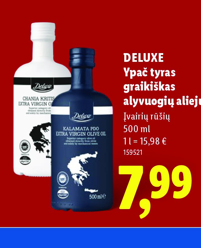 DELUXE Ypač tyras graikiškas alyvuogių aliejus, 500 ml