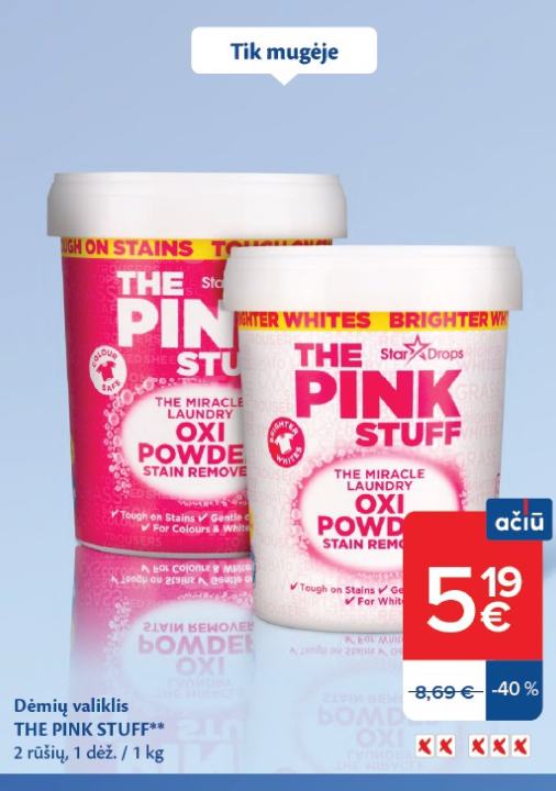 Dėmių valiklis THE PINK STUFF, 1 dėž.