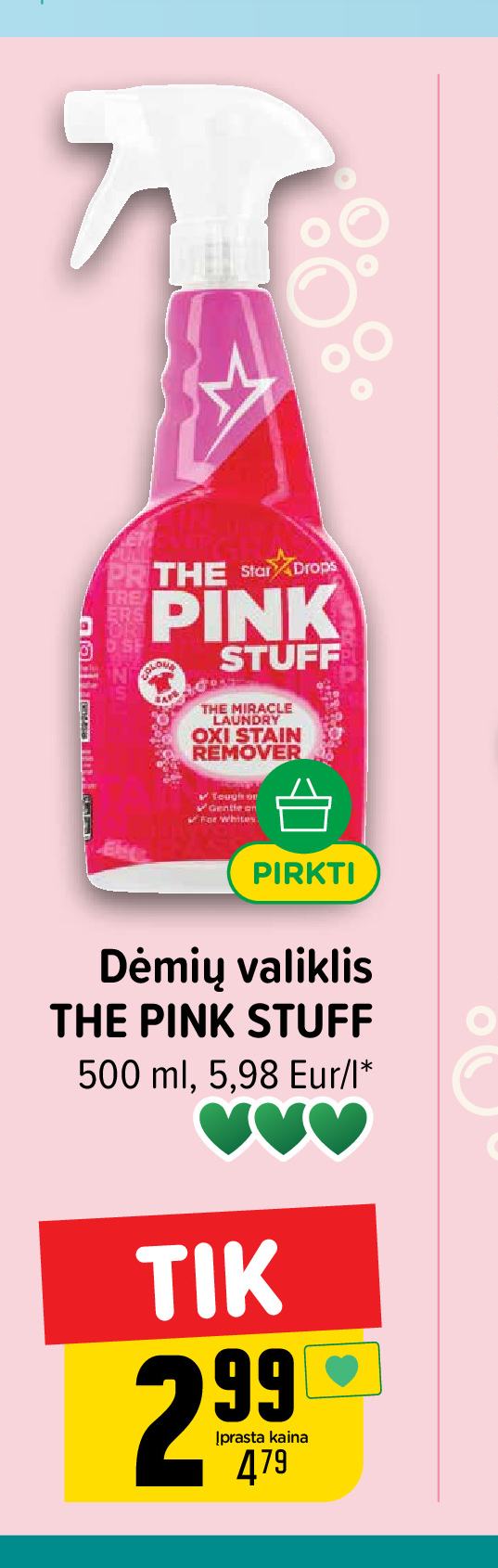 Dėmių valiklis THE PINK STUFF, 500 ml