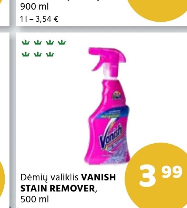 Dėmių valiklis VANISH STAIN REMOVER, 500 ml