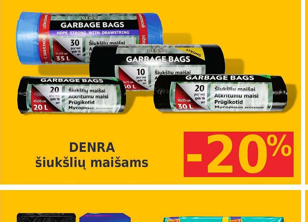 DENRA šiukšlių maišams