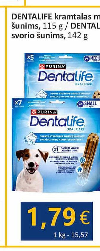 DENTALIFE kramtalas mažo / vidutinio svorio šunims, 115 g