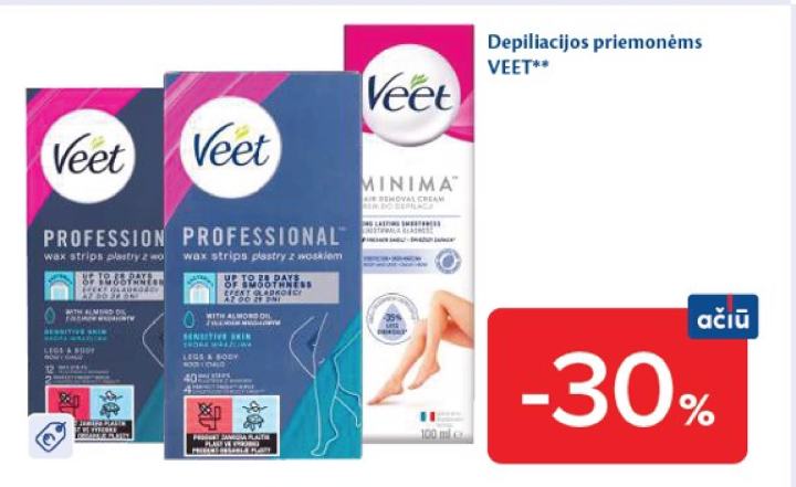 Depiliacijos priemonėms VEET