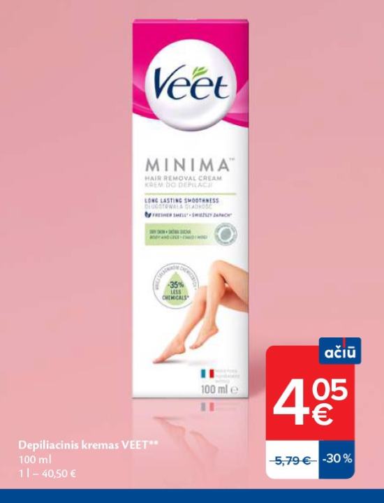 Depiliacinis kremas VEET, 100 ml