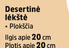 Desertinė lėkštė, 20 cm