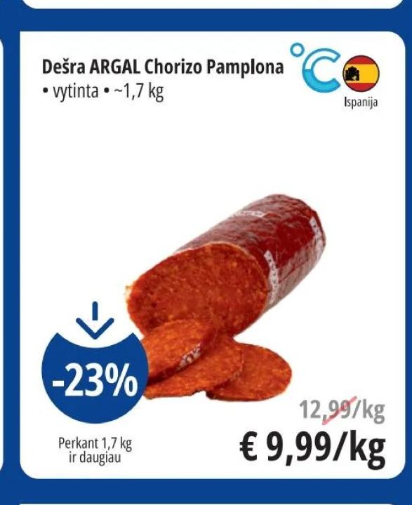 Dešra ARGAL Chorizo Pamplona, 1.7 kg