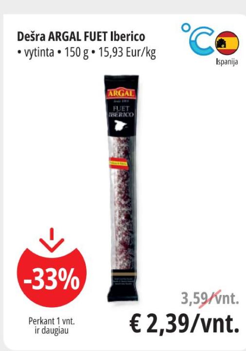 Dešra ARGAL FUET Iberico, 150 g