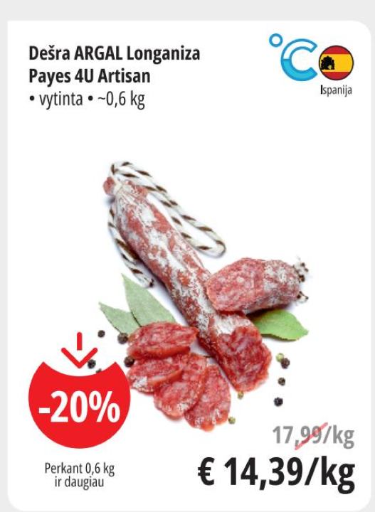 Dešra ARGAL Longaniza Payes 4U Artisan, ~0.6 kg