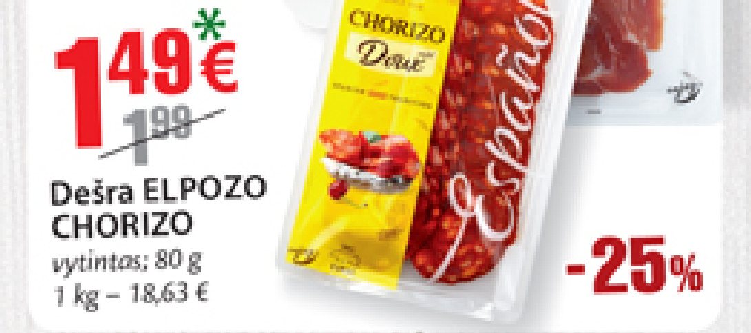 Dešra ELPOZO CHORIZO, 80 g
