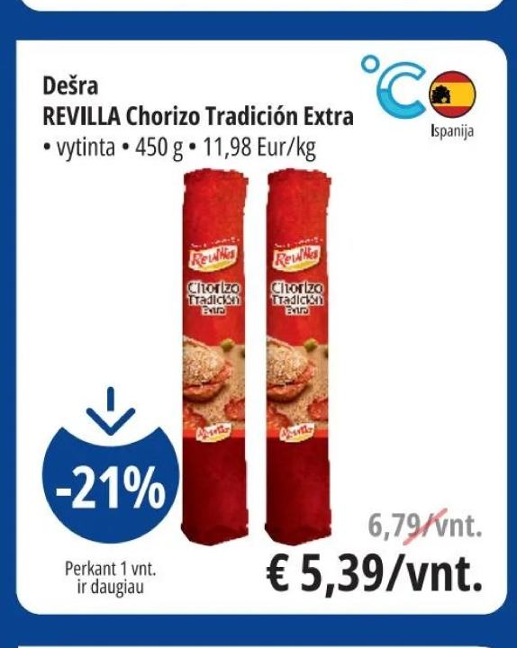 Dešra REVILLA Chorizo Tradición Extra, 450 g