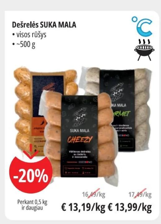 Dešrelės SUKA MALA, ~500 g