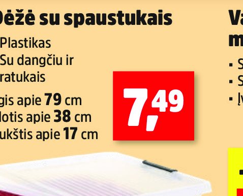 Dėžė su spaustukais, 79 cm