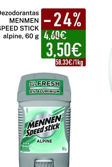 Dezodorantas MENMEN SPEED STICK alpine, 60 g