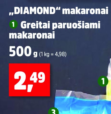 „DIAMOND“ makaronai, 500 g
